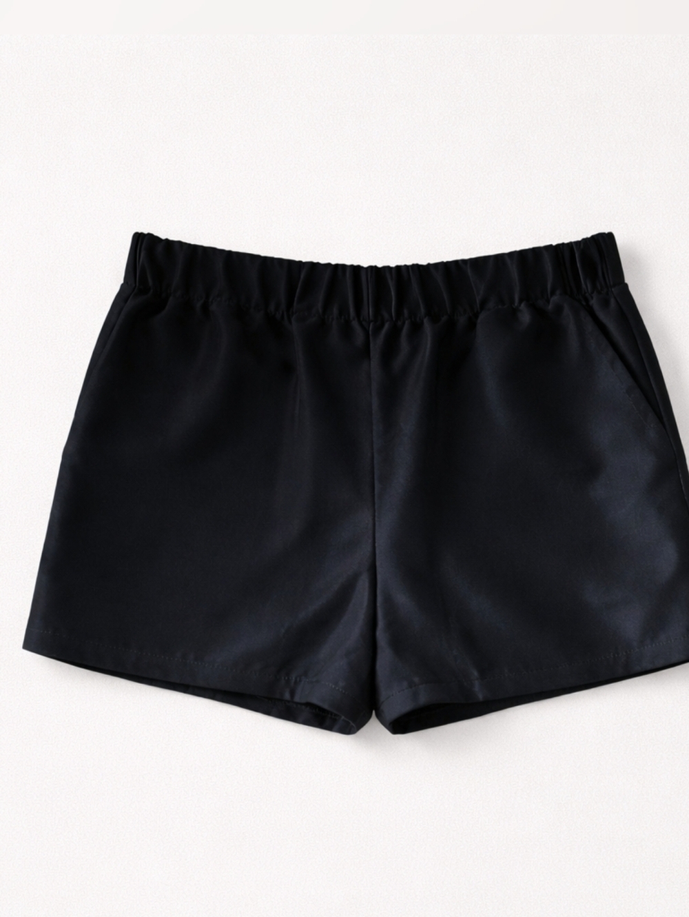 Good American Black Cotton Blend Shorts